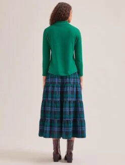 Morgan Cotton Silk Blend T-Shirt - Emerald Green -The Modern Femme Sales SP24 K175 MORGAN EMERALDGREEN LS 1899