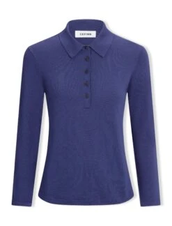 Morgan Cotton Silk Blend T-Shirt - Navy -The Modern Femme Sales SP24 K175 MORGAN NAVY LS