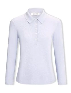 Morgan Cotton Silk Blend T-Shirt - Pale Blue -The Modern Femme Sales SP24 K175 MORGAN PALEBLUE LS