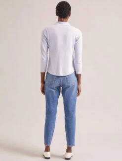 Morgan Cotton Silk Blend T-Shirt - Pale Blue -The Modern Femme Sales SP24 K175 MORGAN PALEBLUE LS 0067