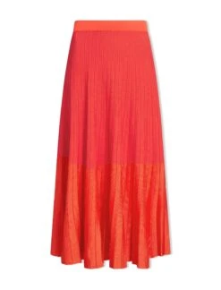 Colette Contrast Hem Skirt - Orange -The Modern Femme Sales SP24 K17 COLETTE ORANGE LS