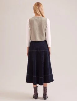 Wesley Cashmere Blend V Neck Waistcoat - Taupe -The Modern Femme Sales SP24 K82 WESLEY TAUPE LS 17734