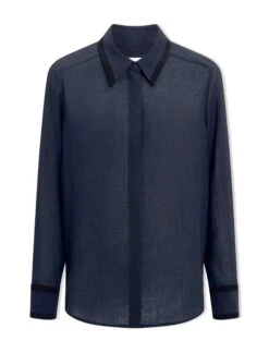 Sullivan Techni Voile Shirt - Navy -The Modern Femme Sales SP24 S85 SULLIVAN NAVY LS