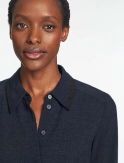 Sullivan Techni Voile Shirt - Navy -The Modern Femme Sales SP24 S85 SULLIVAN NAVY LS 1186