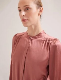 Bailey Silk Satin Shirt - Blush -The Modern Femme Sales SP24 S89 BAILEY BLUSH LS 19095