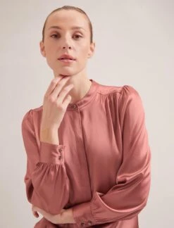 Bailey Silk Satin Shirt - Blush -The Modern Femme Sales SP24 S89 BAILEY BLUSH LS 19099