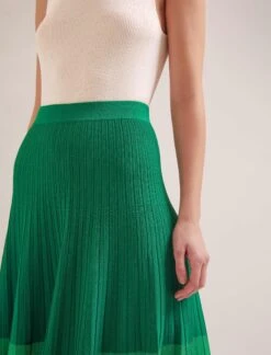 Colette Contrast Hem Skirt - Emerald Green -The Modern Femme Sales SP24 SK105 COLETTE EMERALDGREEN LS 19319