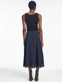 Sonia Techni Voile Maxi Skirt - Navy -The Modern Femme Sales SP24 SK182 SONIA NAVY LS 1117