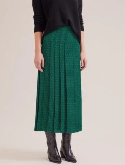 Sienna Maxi Skirt - Green Black Trellis Print -The Modern Femme Sales SP24 SK183 SIENNA GREENBLACKTRELLISPRINT LS 17451