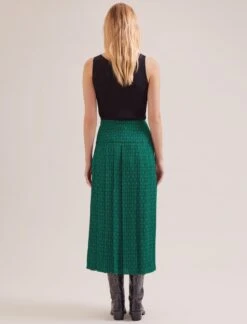 Sienna Maxi Skirt - Green Black Trellis Print -The Modern Femme Sales SP24 SK183 SIENNA GREENBLACKTRELLISPRINT LS 17468