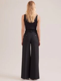 Margot New Wool Wide Leg Trouser - Black -The Modern Femme Sales SP24 TR70 MARGOT BLACK LS 17594