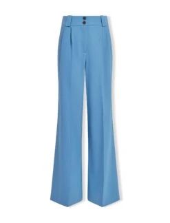 Margot New Wool Wide Leg Trouser - Blue -The Modern Femme Sales SP24 TR70 MARGOT BLUE LS