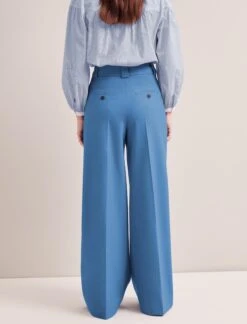 Margot New Wool Wide Leg Trouser - Blue -The Modern Femme Sales SP24 TR70 MARGOT BLUE LS 6357