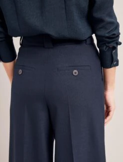 Margot New Wool Wide Leg Trouser - Navy -The Modern Femme Sales SP24 TR70 MARGOT NAVY LS 6656