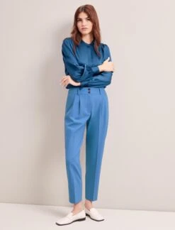 Tristan New Wool Tapered Trouser - Blue -The Modern Femme Sales SP24 TR71 TRISTAN BLUE LS 6116