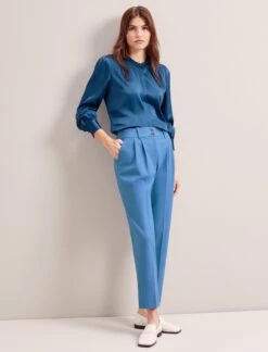 Tristan New Wool Tapered Trouser - Blue -The Modern Femme Sales SP24 TR71 TRISTAN BLUE LS 6122