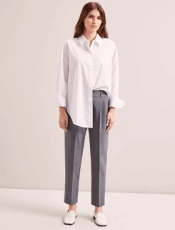 Tristan New Wool Tapered Trouser - Mid Grey -The Modern Femme Sales SP24 TR71 TRISTAN MIDGREY LS 0092