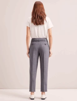 Tristan New Wool Tapered Trouser - Mid Grey -The Modern Femme Sales SP24 TR71 TRISTAN MIDGREY LS 0162