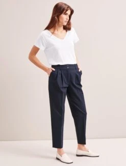 Tristan New Wool Tapered Trouser - Navy -The Modern Femme Sales SP24 TR71 TRISTAN NAVY LS 6722