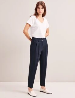 Tristan New Wool Tapered Trouser - Navy -The Modern Femme Sales SP24 TR71 TRISTAN NAVY LS 6730