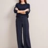 Terence New Wool Wide Leg Trouser - Navy -The Modern Femme Sales SP24 TR86 TERENCE NAVY LS 6844
