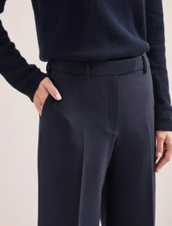 Terence New Wool Wide Leg Trouser - Navy -The Modern Femme Sales SP24 TR86 TERENCE NAVY LS 6943