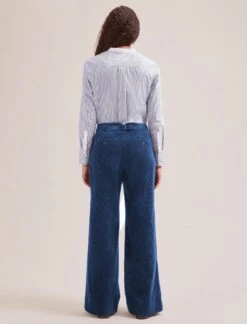 Harlow Corduroy Wide Leg Trouser - Blue -The Modern Femme Sales SP24 TR88 HARLOW BLUE LS 1467