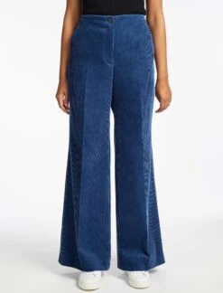 Harlow Corduroy Wide Leg Trouser - Blue -The Modern Femme Sales SP24 TR88 HARLOW BLUE LS 358