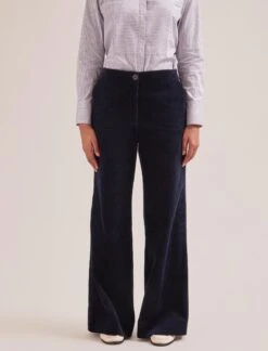 Harlow Corduroy Wide Leg Trouser - Navy -The Modern Femme Sales SP24 TR88 HARLOW NAVY LS 1447