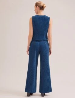 Wyatt Corduroy Waistcoat - Blue -The Modern Femme Sales SP24 W6 WYATT BLUE LS 18947
