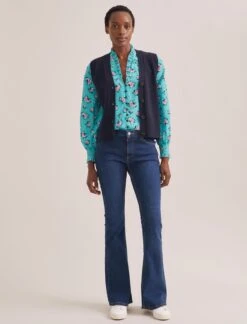 Stella Silk Shirt - Mint Posy Print -The Modern Femme Sales STELLA MINT ROSE 2548