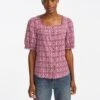 Shannon Organic Cotton Shirt - Pink Geo Star Print -The Modern Femme Sales SU22 B136 SHANNON PINKGEOSTARPRINT LS 25588