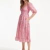 Paloma Midi Dress - Pink Trailing Floral Print -The Modern Femme Sales SU22 D428 PALOMA PINKTRAILINGFLORALPRINT LS 37457 ee48b833 c3ab 44cf bd75 dd10128ebbba