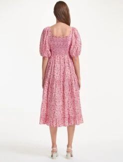 Paloma Midi Dress - Pink Trailing Floral Print -The Modern Femme Sales SU22 D428 PALOMA PINKTRAILINGFLORALPRINT LS 37523 835ab10c e5c0 475e a7c7 149fa24d13ce
