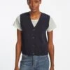 Meryl Wool V Neck Waistcoat - Navy -The Modern Femme Sales SU22 K69 MERYL NAVY LS 25307