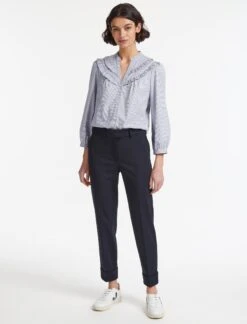 Suki Cotton Shirt - Blue White Stripe -The Modern Femme Sales SU22 S54 SUKI BLUE WHITE STRIPE LS 28460