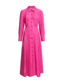 Astrid Silk Blend Maxi Dress - Hot Pink -The Modern Femme Sales SU23 D302 ASTRID HOTPINK CO