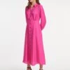 Astrid Silk Blend Maxi Dress - Hot Pink