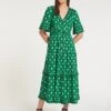 Cordelia Cotton Maxi Dress - Green Ikat Print -The Modern Femme Sales SU23 D453 CORDELIA GREENIKATPRINT LS 58763