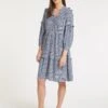 Suki Organic Cotton Seersucker Midi Dress - Blue White Check -The Modern Femme Sales SU23 D512 SUKI BLUEWHITECHECK LS 58279