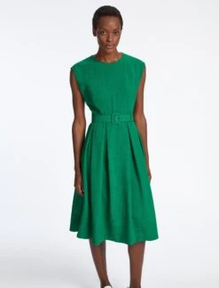 Thandie Techni Voile Midi Dress - Emerald Green -The Modern Femme Sales SU23 D524 THANDIE EMERALDGREEN LS 42661
