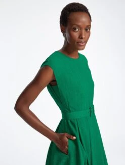 Thandie Techni Voile Midi Dress - Emerald Green -The Modern Femme Sales SU23 D524 THANDIE EMERALDGREEN LS 42675