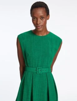 Thandie Techni Voile Midi Dress - Emerald Green -The Modern Femme Sales SU23 D524 THANDIE EMERALDGREEN LS 42678