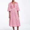Hester Cotton Maxi Dress - Pink Diamond Geo Print -The Modern Femme Sales SU23 D525 HESTER PINKDIAMONDGEOPRINT LS0354