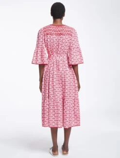 Hester Cotton Maxi Dress - Pink Diamond Geo Print -The Modern Femme Sales SU23 D525 HESTER PINKDIAMONDGEOPRINT LS0365
