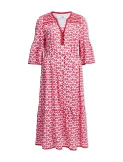 Hester Cotton Maxi Dress - Pink Diamond Geo Print -The Modern Femme Sales SU23 D52 PINKDIAMONDGEOPRINT CO