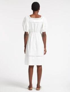 Poppy Linen Blend Midi Dress - White -The Modern Femme Sales SU23 D535 POPPY WHITEWHITE LS 2524