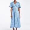 Gina Cotton Maxi Dress - Blue Diamond Geo Print -The Modern Femme Sales SU23 D538 GINA BLUEDIAMONDGEOPRINT LS0173