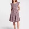 Maisie Organic Cotton Seersucker Midi Dress - Red White Check -The Modern Femme Sales SU23 D541 MAISIE REDWHITECHECK LS 2437