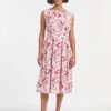 Thandie Organic Cotton Midi Dress - White Red Large Floral Print -The Modern Femme Sales SU23 D545 THANDIE WHITEREDLARGEFLORALPRINT LS 845
